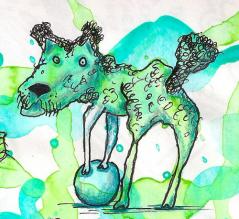 playing dog with a ball 19-9-13