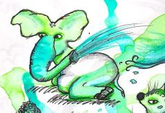 water sprinkeling elephant 24-9-13